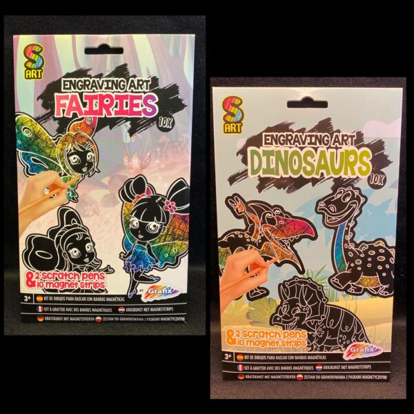 scratch art dino og fe